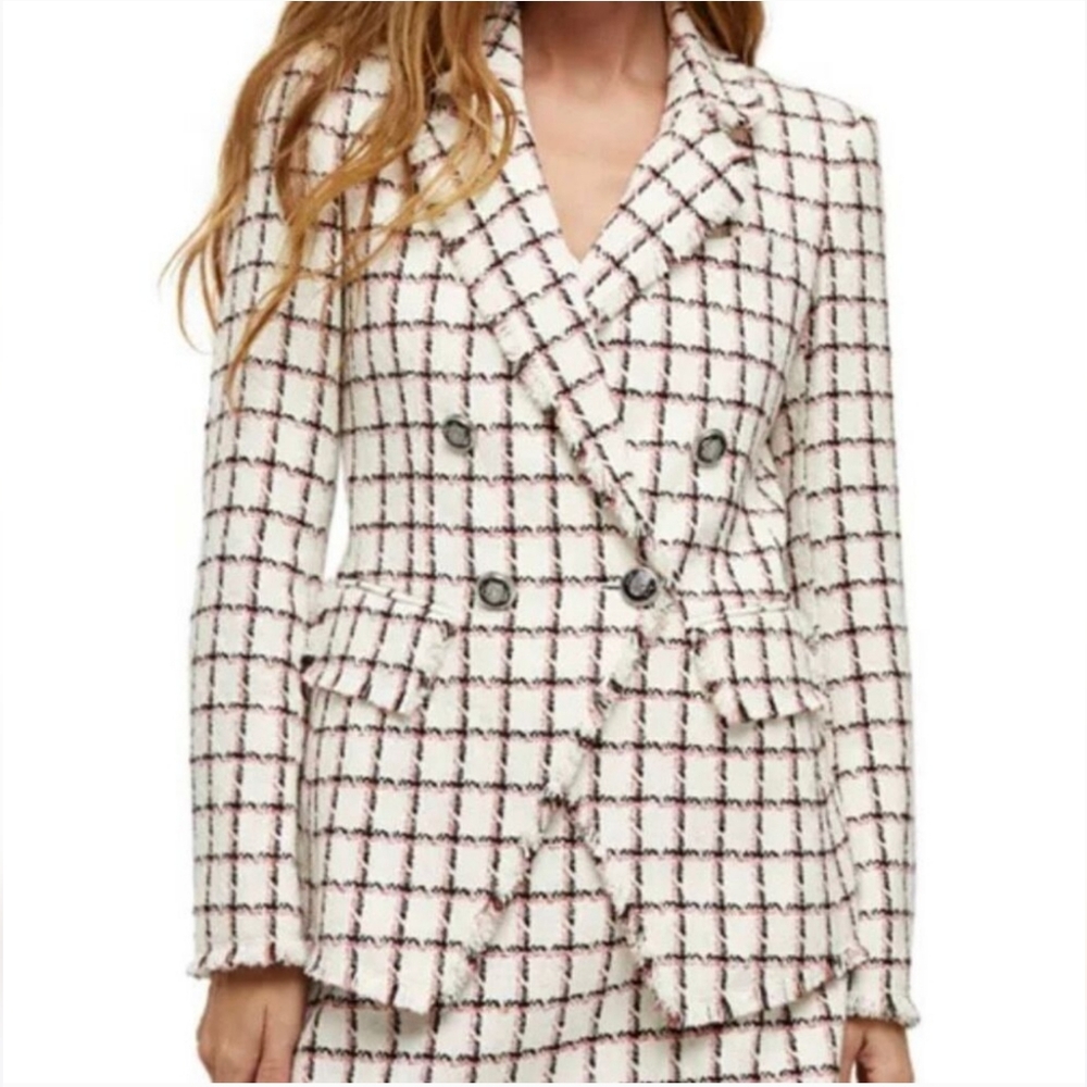 VERONICA BEARD "Taja" Graphic Tweed Dickey Jacket Sz 12 NWT
